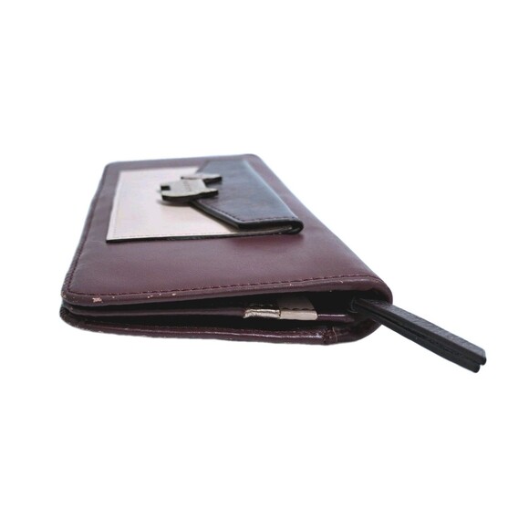 Radley London Foldover Leather Wallet Doggie Dark Red Pink Gold Credit Card - Picture 6 of 8